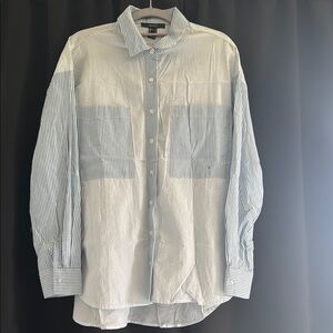 NWT Forever 21 Searsucker Blue and White Shirt